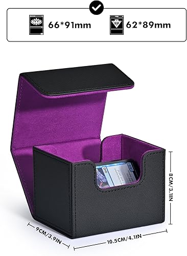 Miniatura 2 de Caja de almacenamiento para cartas ZLCA para cartas de intercambio, caja de cubierta MTG Commander para cartas con manga individual, caja