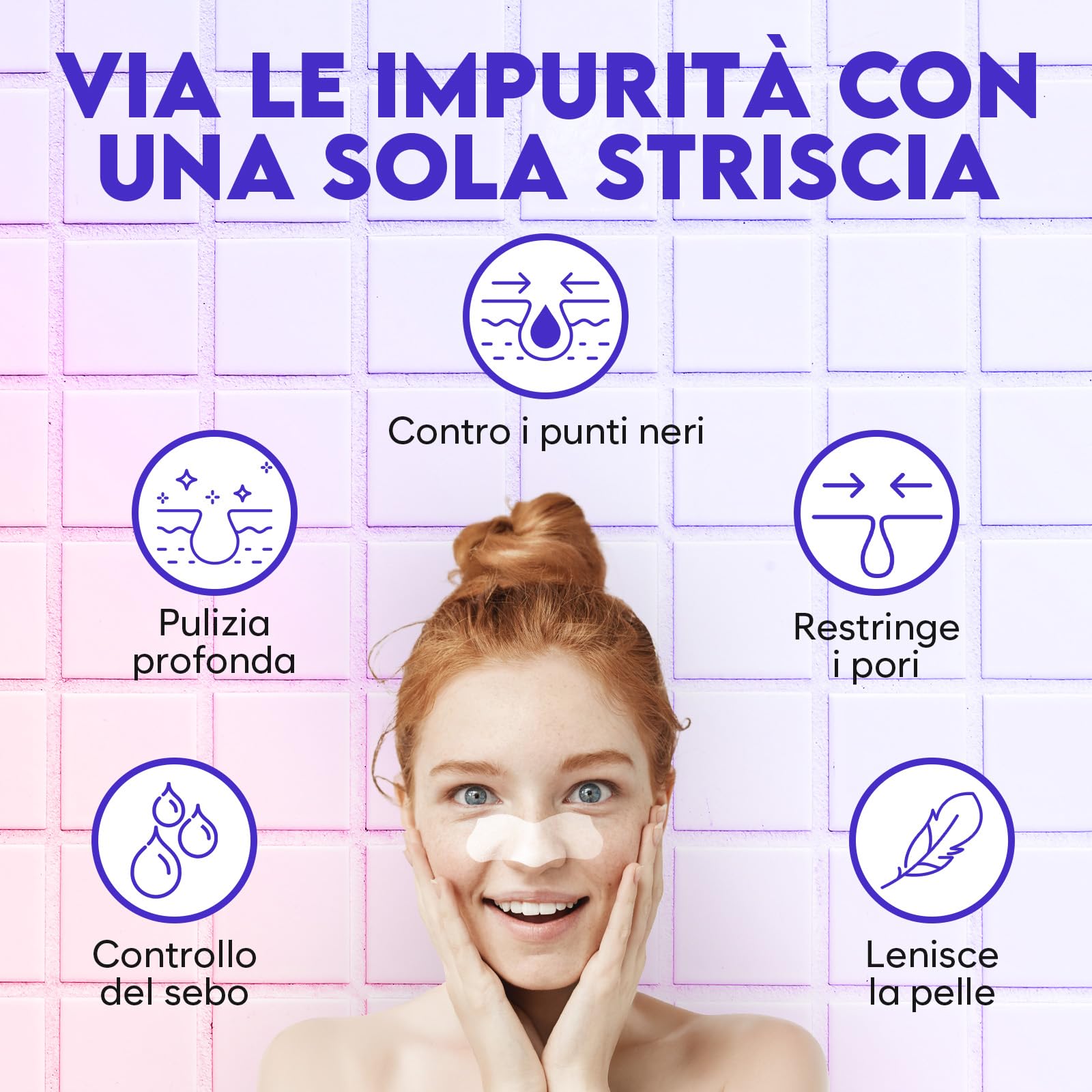 Cerotti Punti Neri Naso – Cerotti per Punti Neri con Amamelide e Niacinamide – Pore Strips per Rimuovere Bianchi e Liberare i Pori (24 Pezzi)