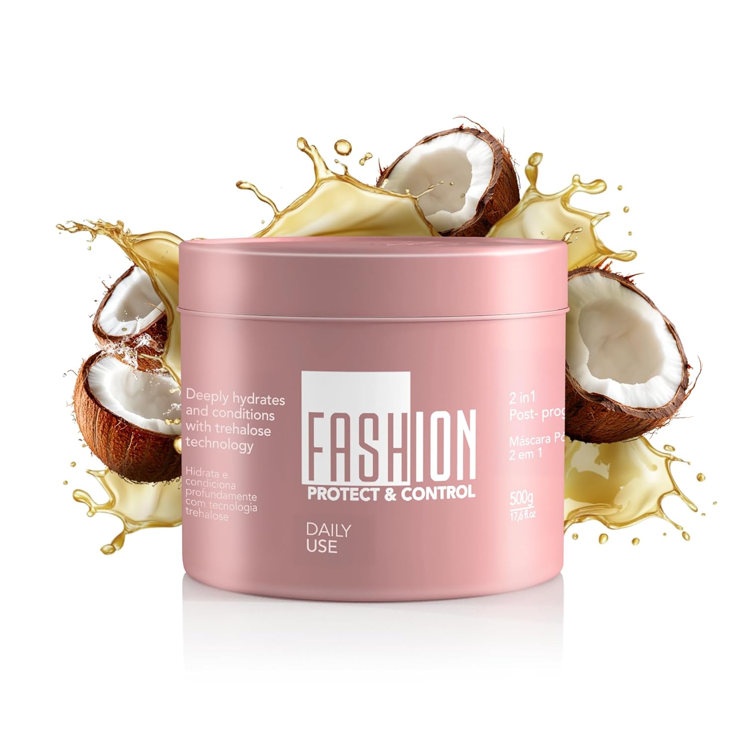 Fashion Gold, Hair Mask for Damaged Hair, Ideal as Post Keratin Treatment, Tratamiento para Cabello Seco y Maltratado, Hair Mask for Dry Damaged Hair and Growth, Mascarilla para el Cabello, 500g