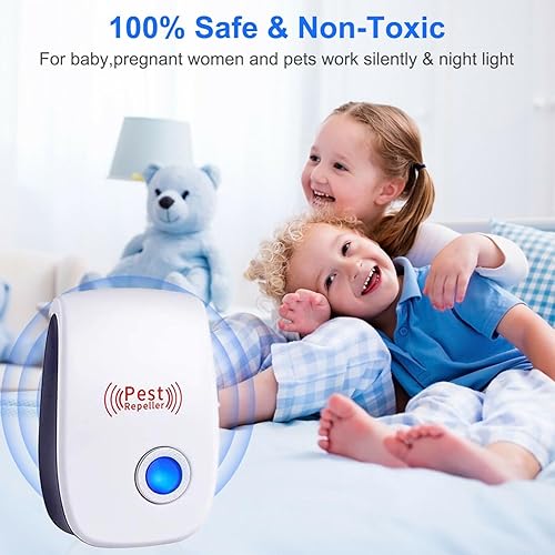 Miniatura 6 de Repelente ultrasónico de plagas, repelente de ratones, paquete de 10 unidades, enchufe electrónico de control de plagas para insectos, ratones y
