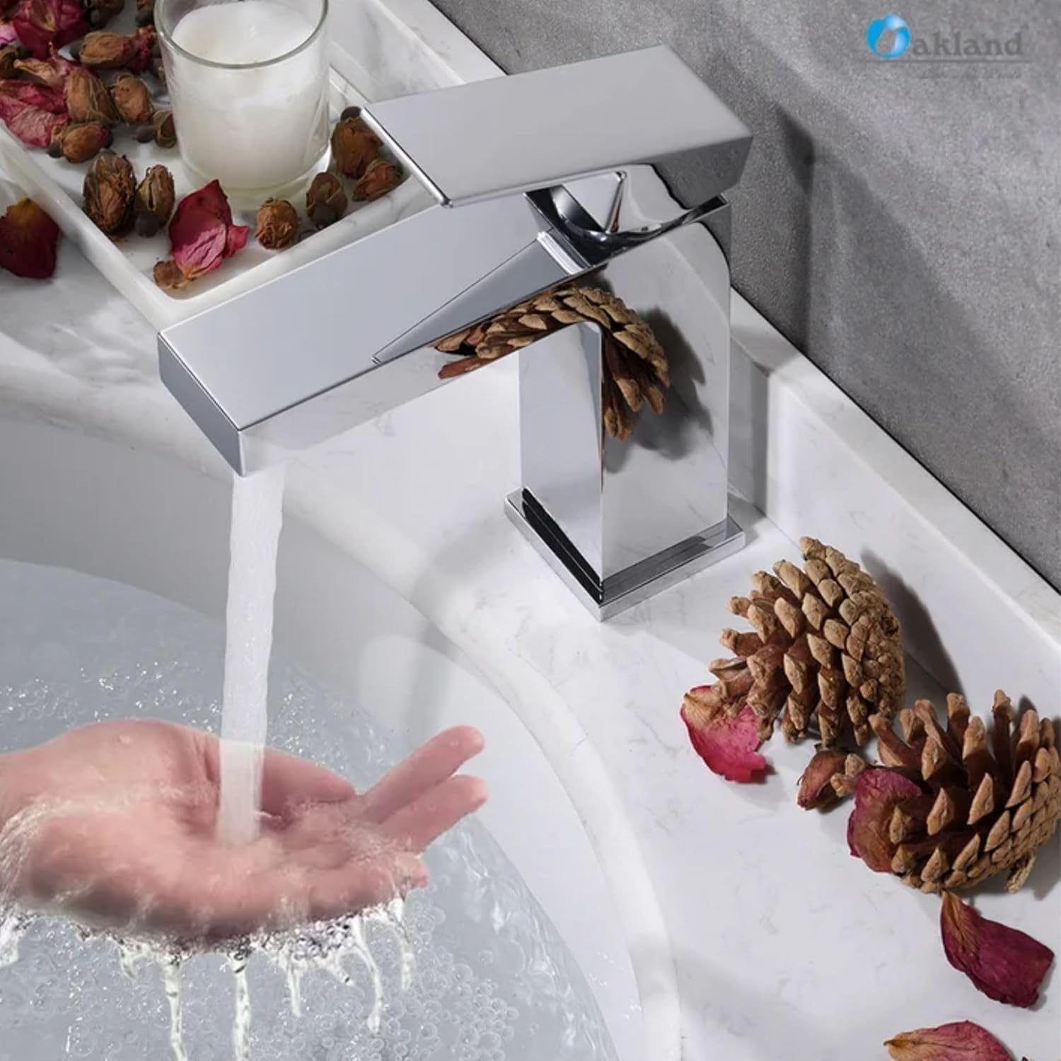 Single Hole Bathroom Faucet with Drain Assembly, Single Handle Bathroom Sink Faucet with Pop-up Drain Stopper (Chrome)