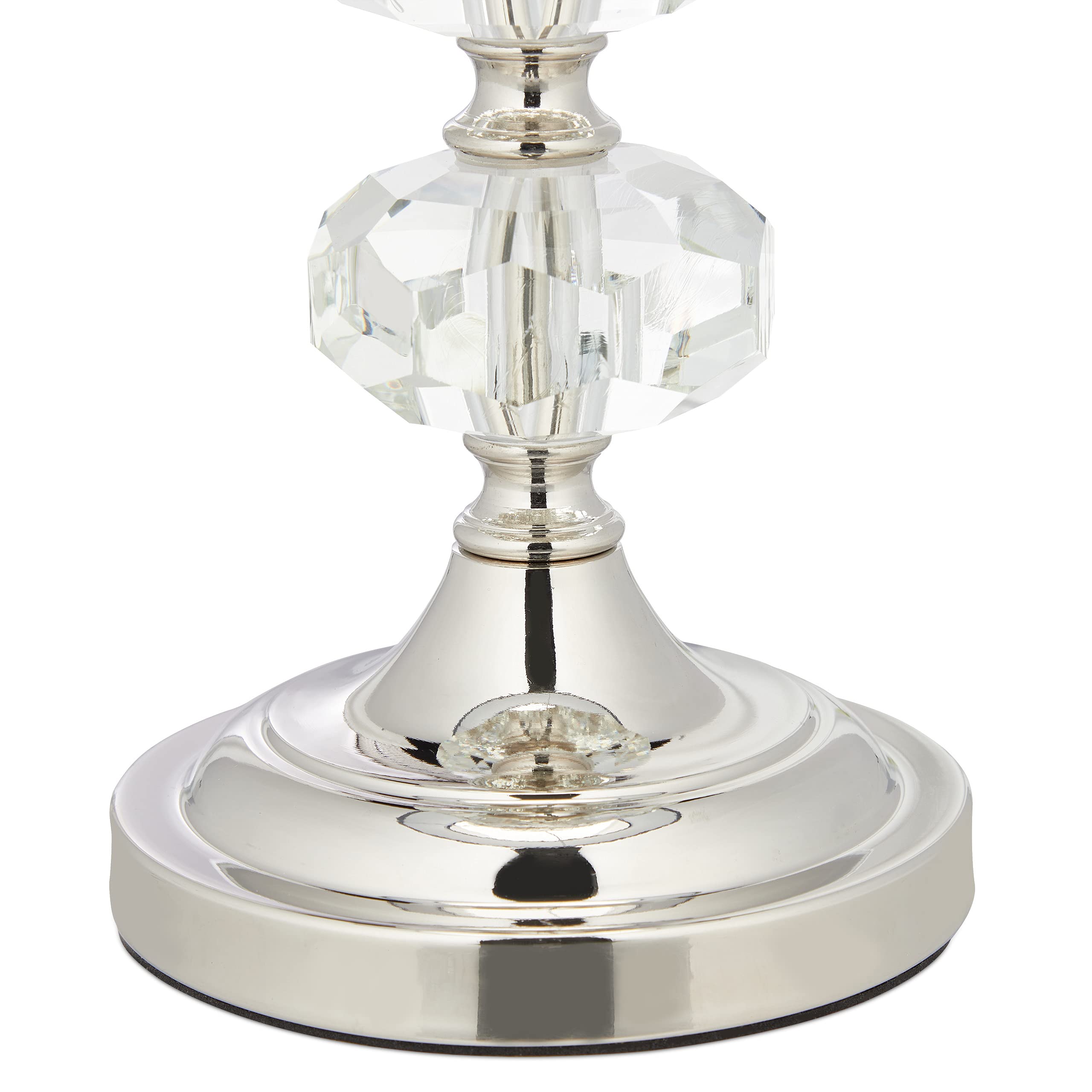 Relaxdays Lampada da Tavolo, Paralume in Velluto & Base in Cristallo, HxD: 47 x 26 cm, Abat-Jour Classica Salotto, Blu