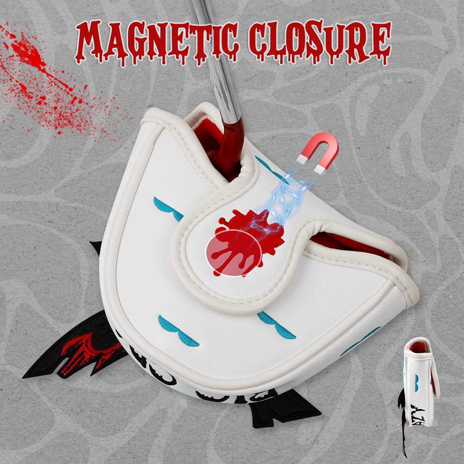 Big Crazy Golf Head Covers, Golf Club Covers Funny, Driver Headcovers, Golf Club Covers, Fairway Woods Head Covers, Hybrids Headcover, Putter Cover with Soft Lining for Golf Gift Hammerhead Sharks