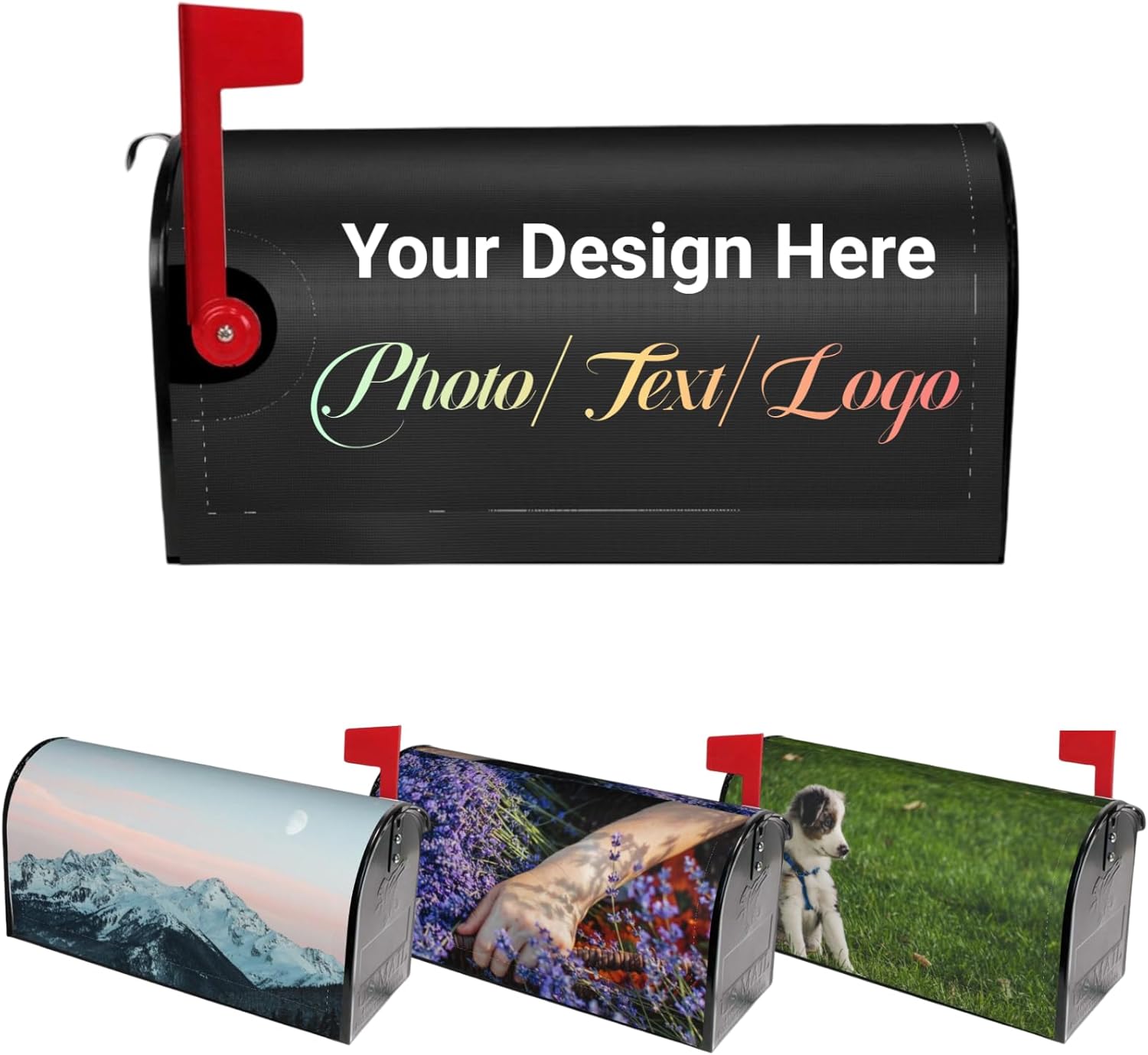Custom Mailbox Cover with Photo Text Logo Standard
