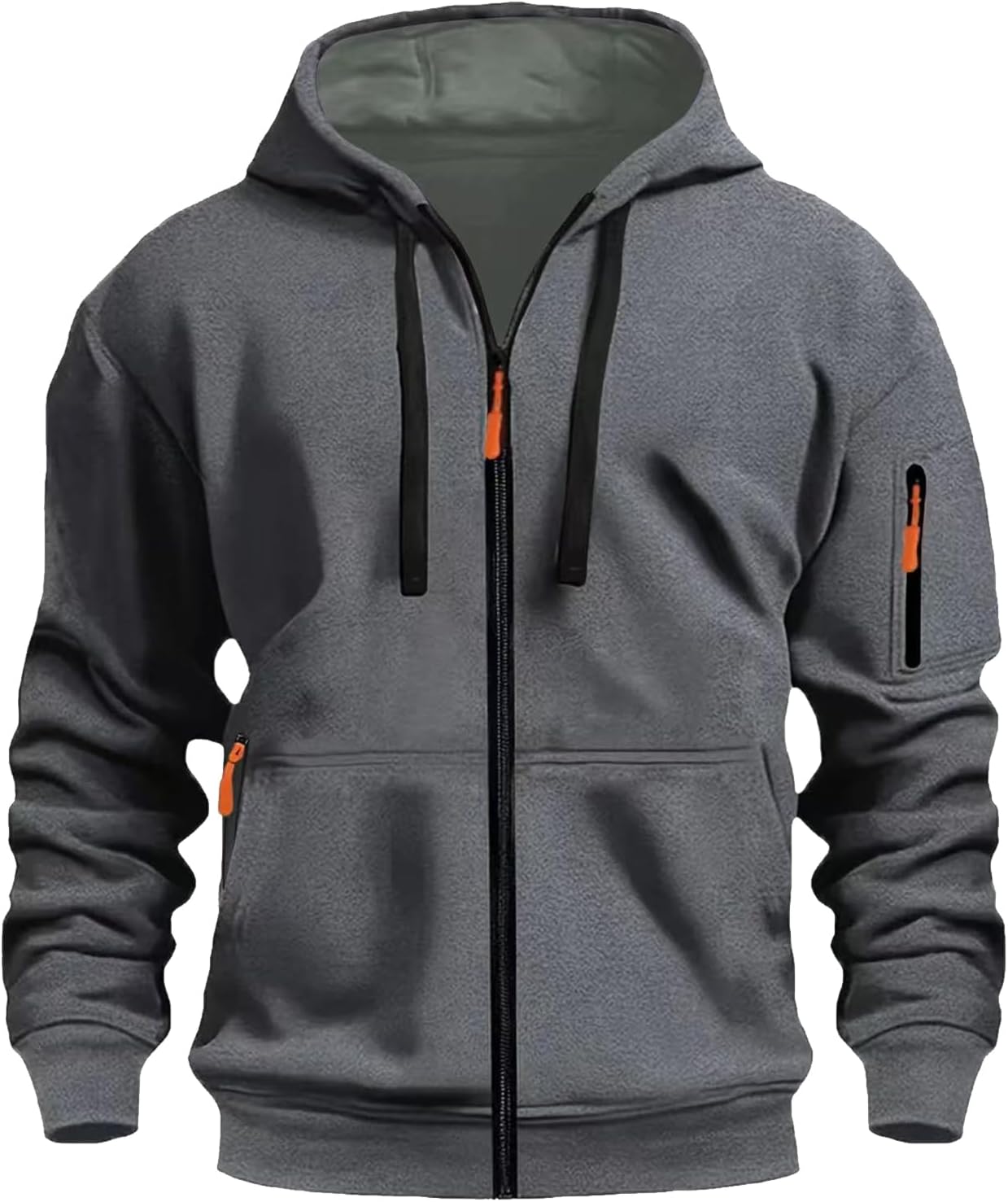 MANTORS Mens Fleece Jackets Contrast Hoodies Lightweight Sweatshirt Color Block Jacket Coats