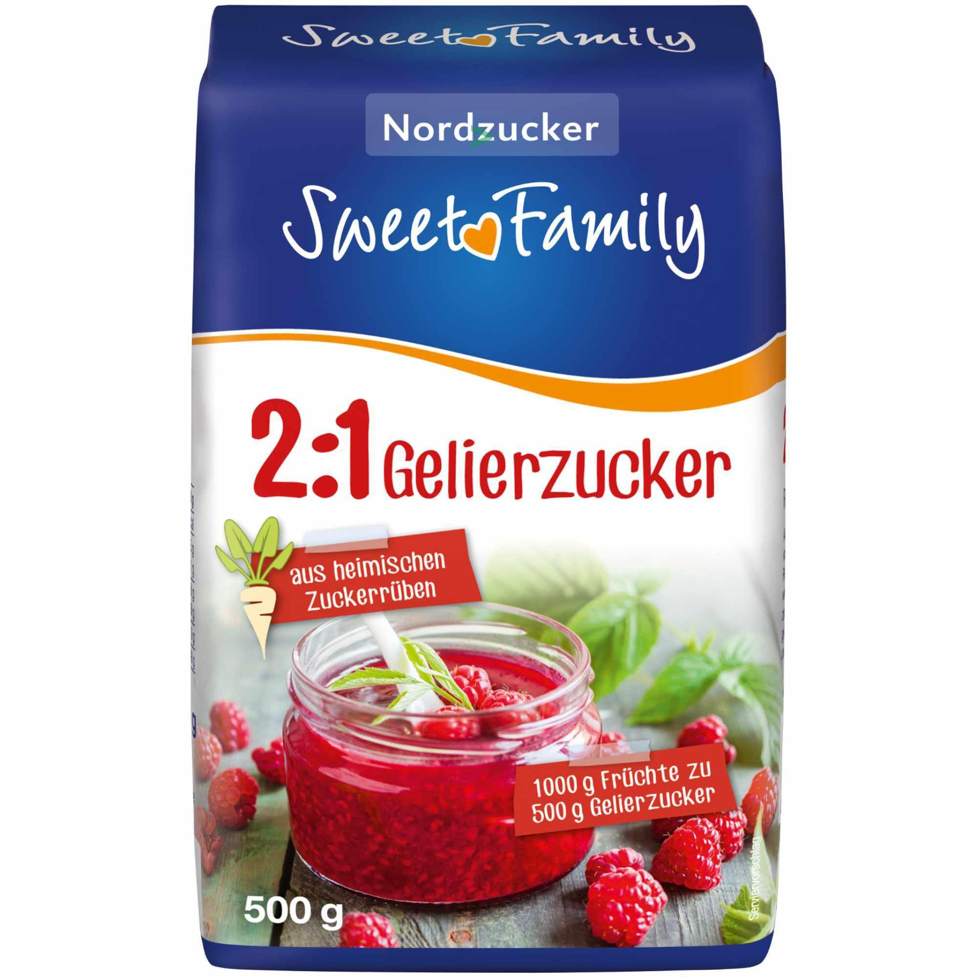 Sweet Family Gelierzucker 2zu1 6er Pack (6x500g Packung) + usy Block