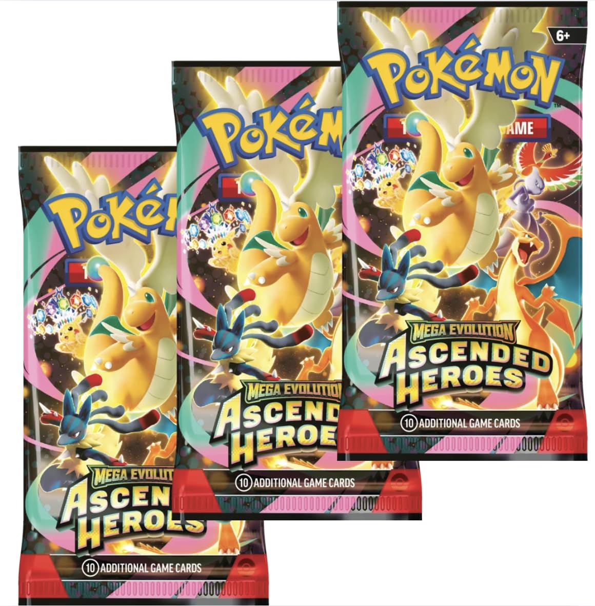 Pokémon TCG: Ascended Heroes Booster Packs x3 | Pokemon Ascended Heroes ME03 | Pokemon Mega Evolution Series | Perfect for Fans of Ascended Heroes Booster Box | Titan Authenticated