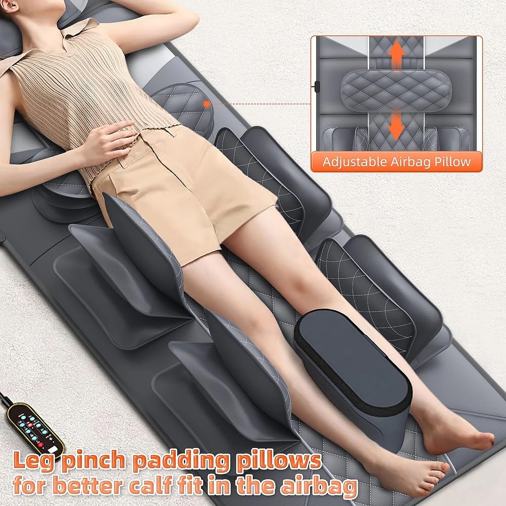 Colchón de Masaje de Calentamiento y vibración, cojín de Masaje Completo Sistema de Masaje Triple SPA Shiatsu, Vibración, Termoterapia para aliviar el Dolor
