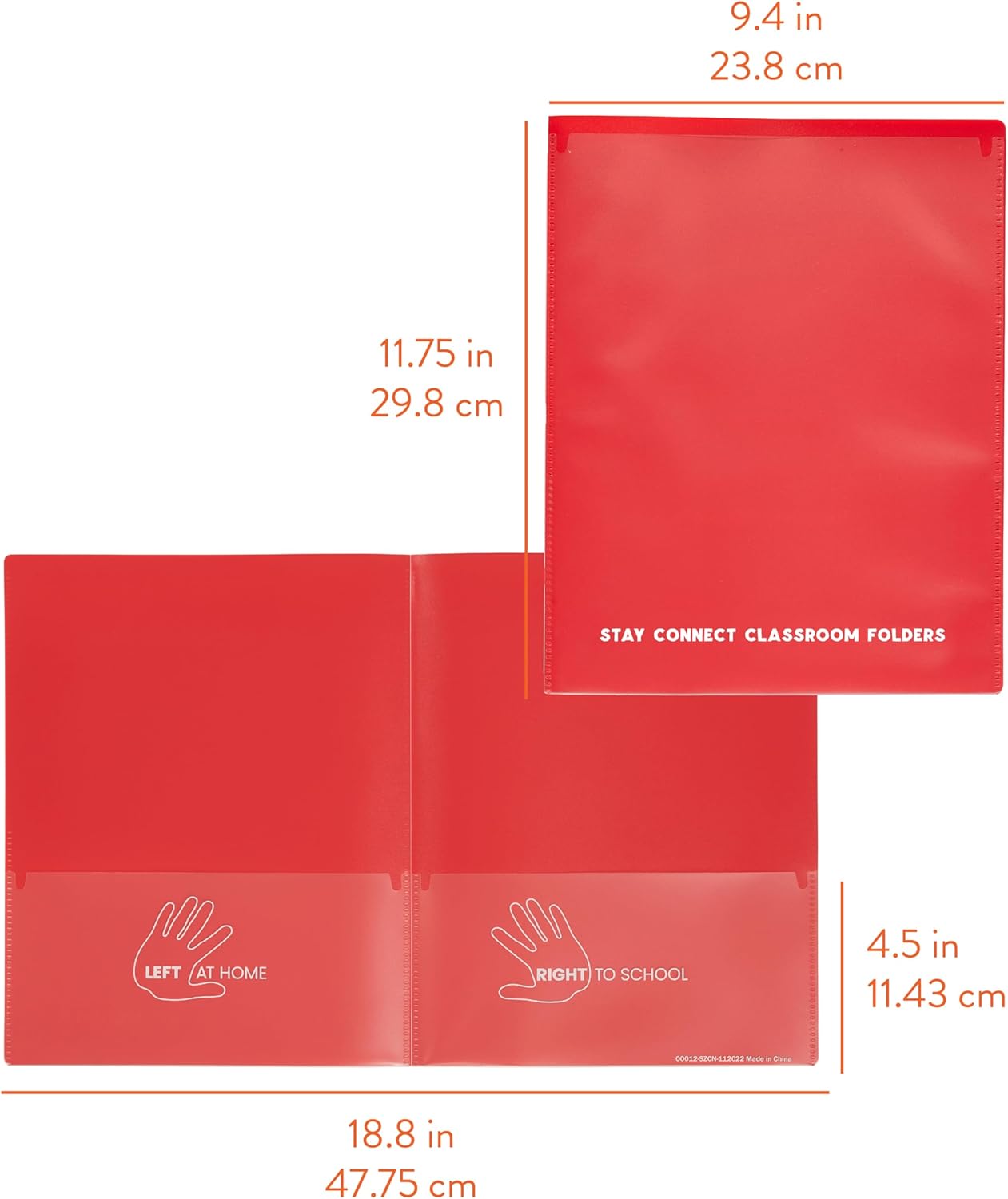 Stay Connect Classroom Folders, School-to-Home Folders, Red, 36-Piece