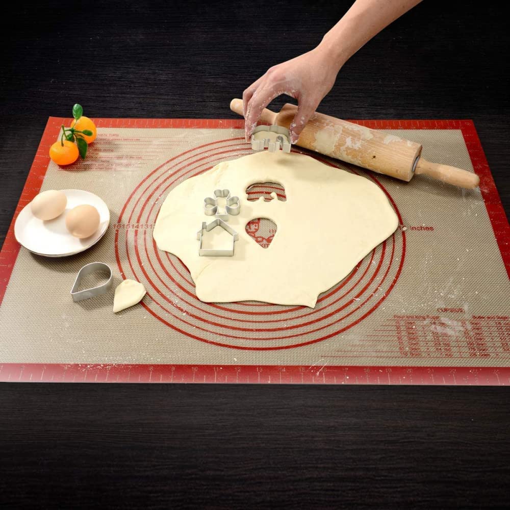SIQI Rutschfeste Silikon-Gebäckmatte Extra Large mit Maßen für Silikon-Backmatte, Thekenmatte, Teigrollmatte, Backofenauskleidung, Fondant/Kuchenkrustenmatte-610*910*0.7mm