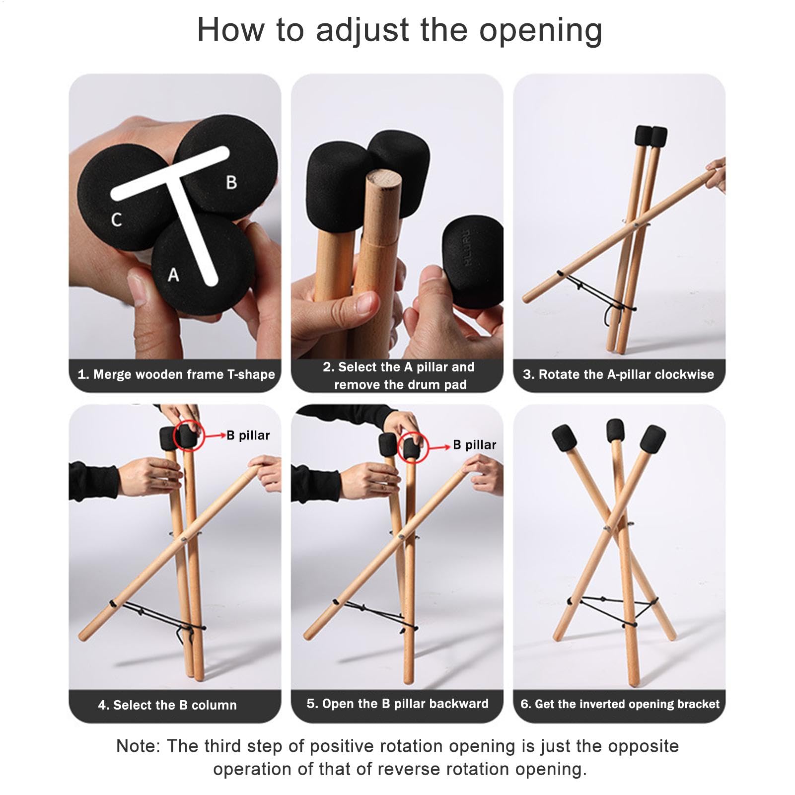 Soporte De Handpan Trípode, Soporte De Tambor De Lengua De Acero De Madera, Soporte Portátil De Trampas, Soporte De Trampa De Madera Maciza Ajustable, Soporte De Tambor Sin Deslizamiento, Instrumento