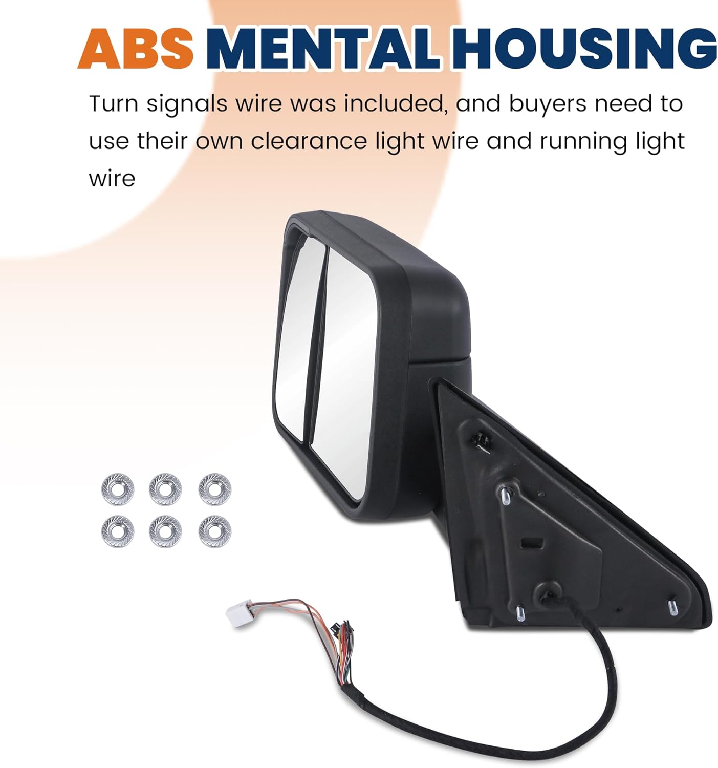 KUIPERAUTO Pair Black Power Heated Towing Mirrors Compatible for 2009-2018 Dodge Ram 1500 ( 19-24 Classic Only)/ 2010-2018 2500 3500 Bar Light