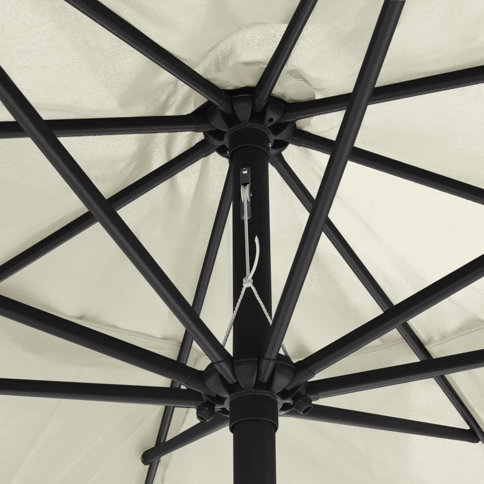 Homgoday Sombrilla de jardín con Palo de Metal Blanco 400 cm Sombrilla Terraza Exterior, Sombrilla Jardín Grande Orientable Jardín Parasol Balcón
