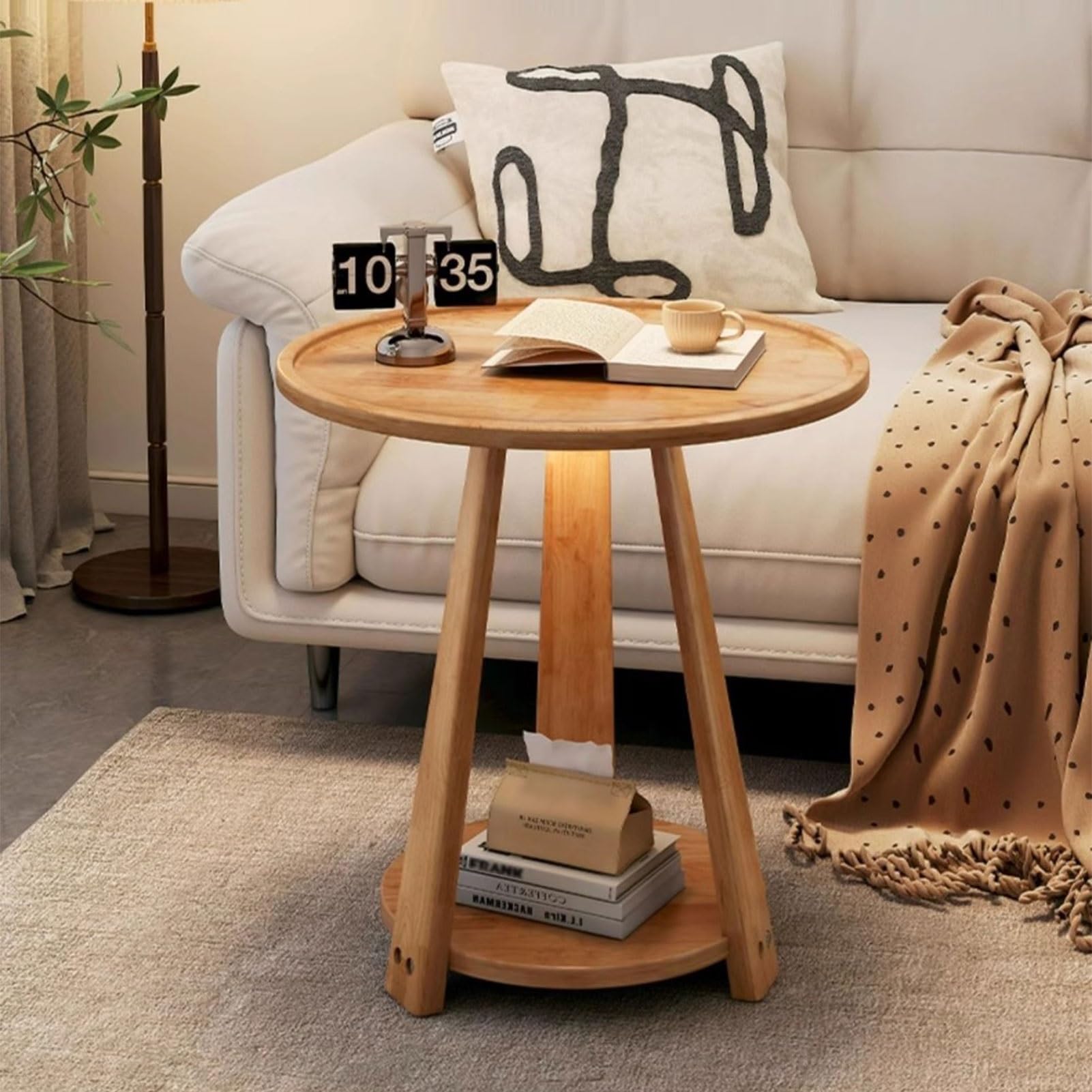 Amazon.com: Drsyffsup Sofa Side Table 2-Tier Small End Table Solid