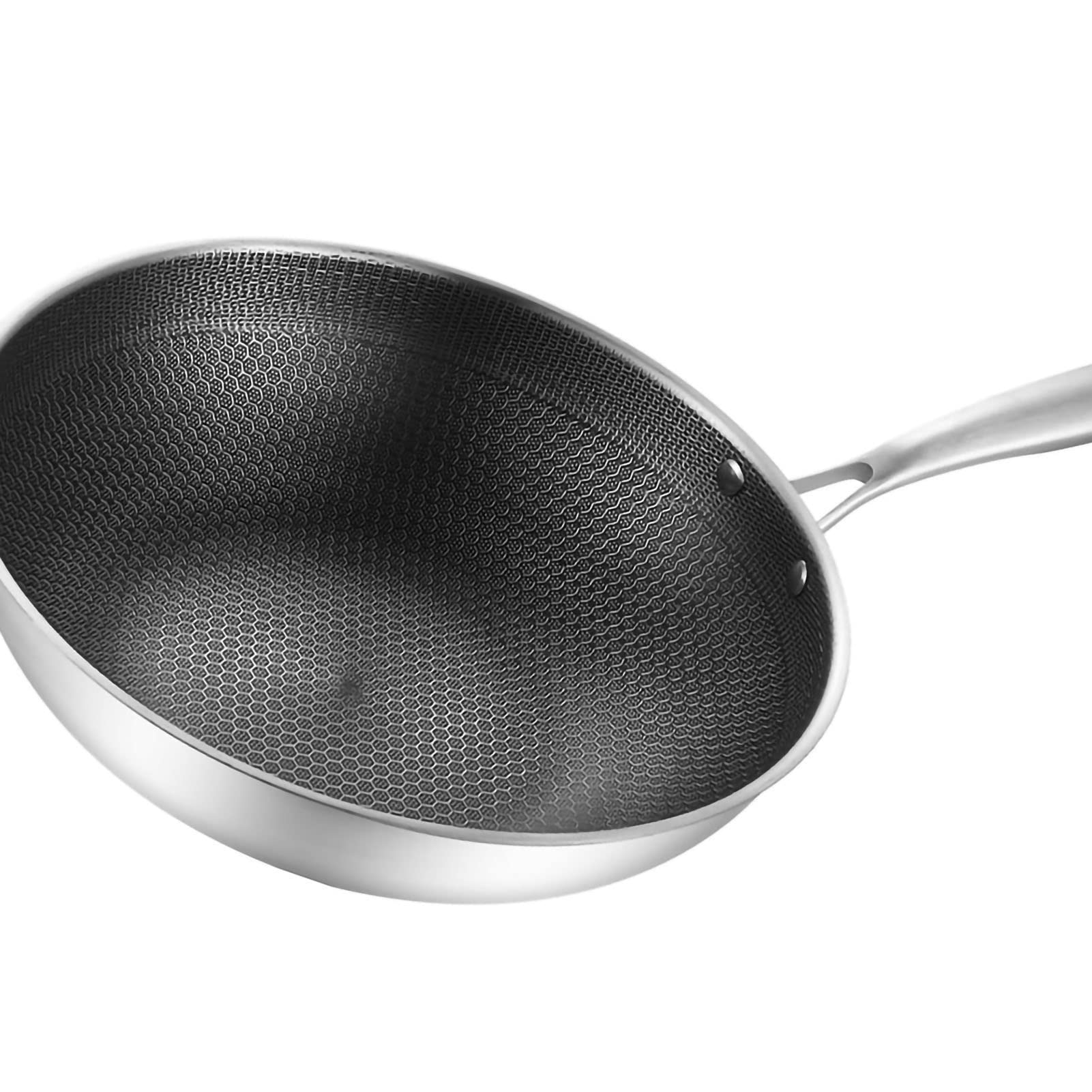 Patelnia Wok ze Stali Nierdzewnej z 3-warstwową powłoką (32