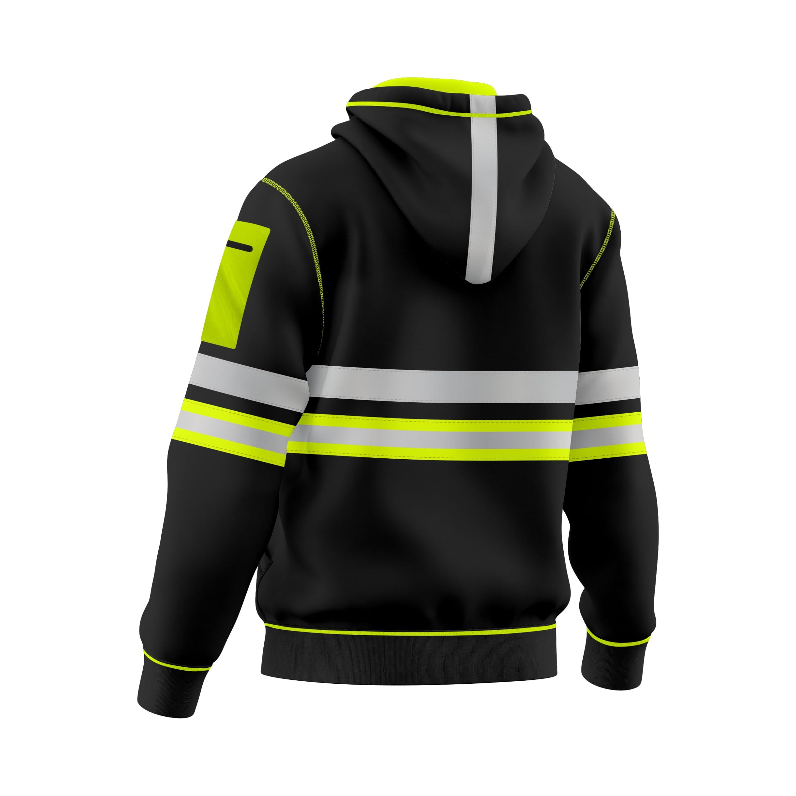 Toro Activa Mens Hi Vis Work Wear Pullover Hoodie Safety Reflective Tape High Viz Sweatshirt Hoodie High Visibility Top Multi Zipper Pockets S-2XL