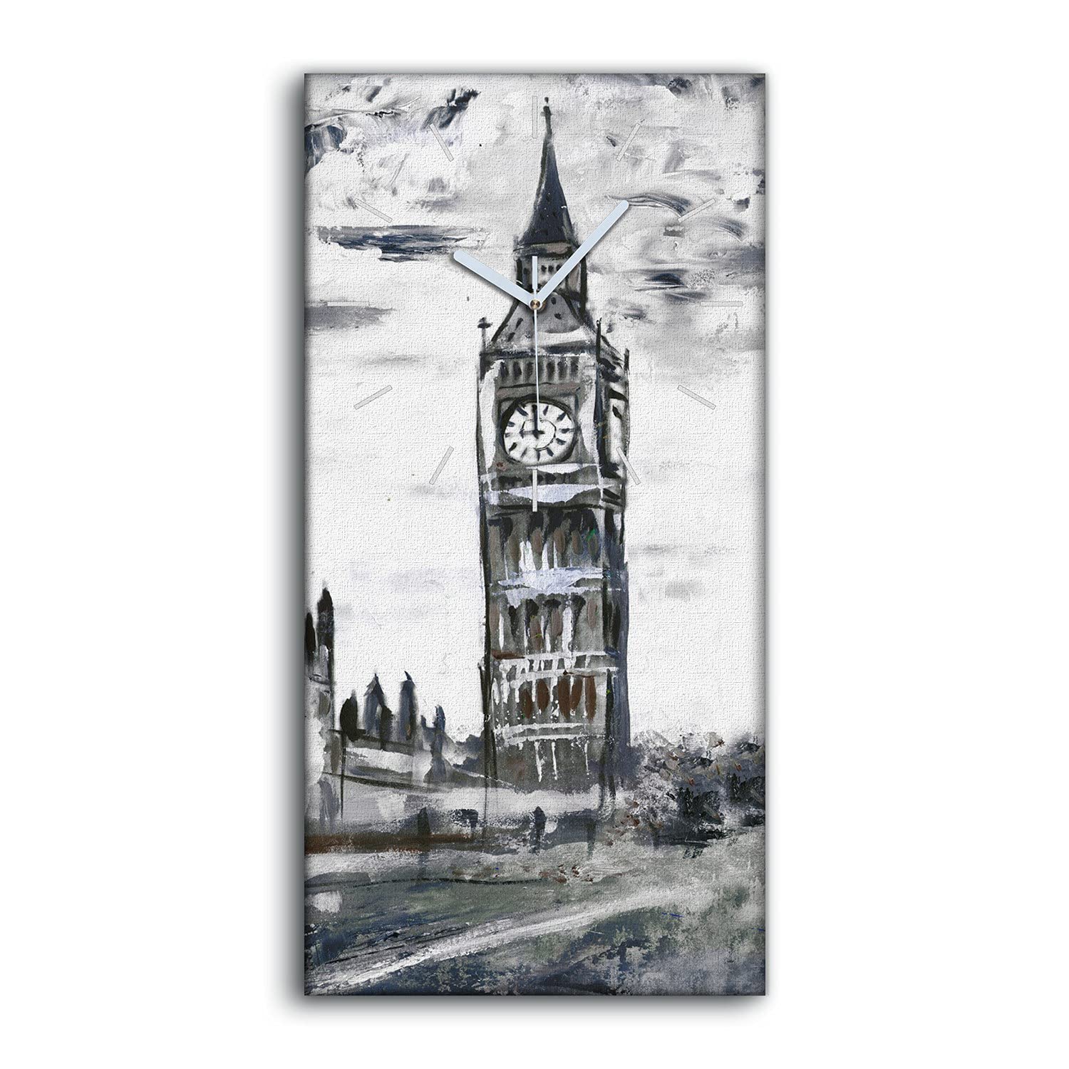 Horloge sur Toile Silencieuse Londres : Fini le Tic-Tac au Bureau