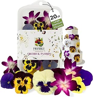 Orchids and Pansies - Freshly Preserved Freeze-Dried Edible Flowers - 20...
