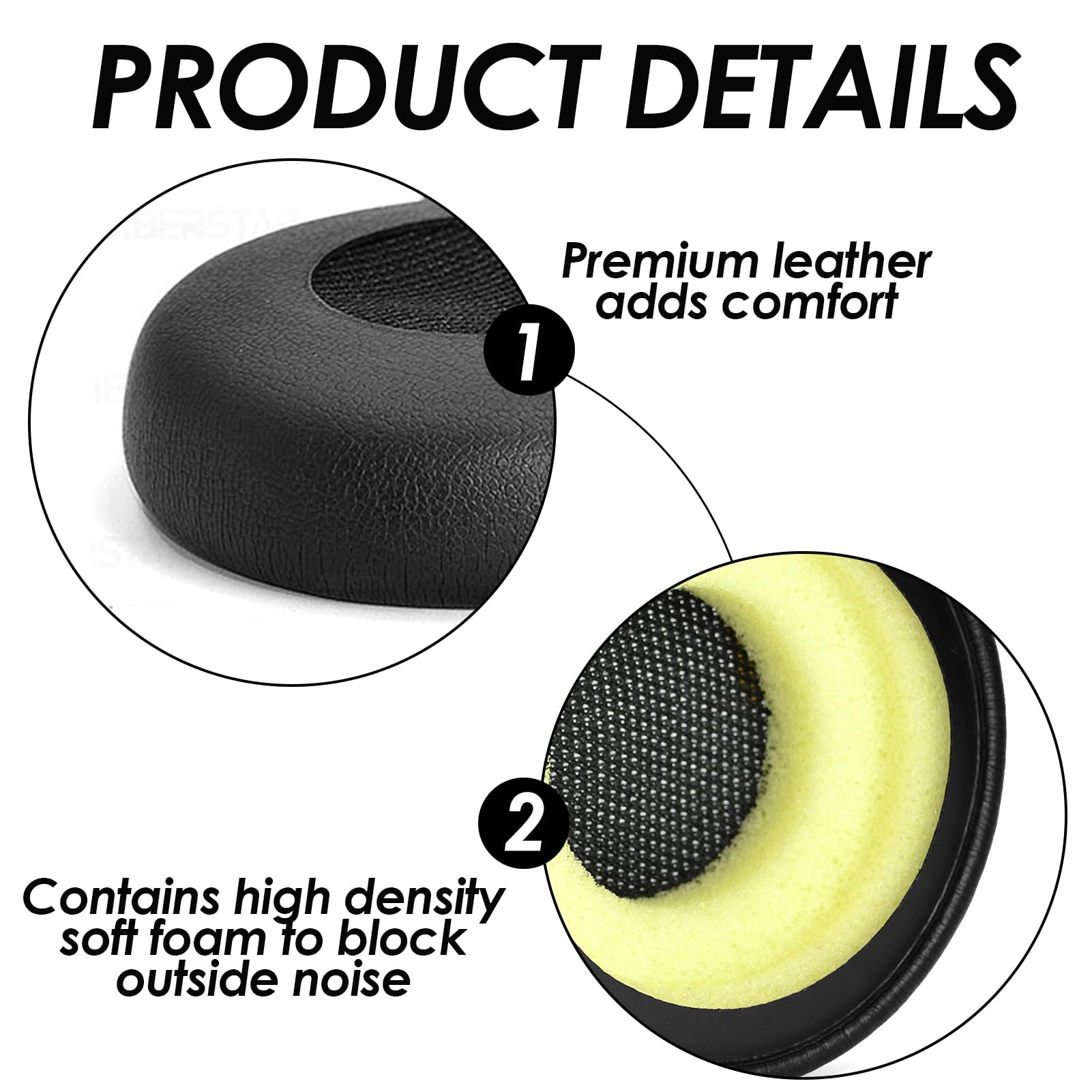 Cuscinetti Auricolari Di Ricambio Per Jabra Evolve - Morbida Pelle Proteica, Nero, Antirumore - Foto 14