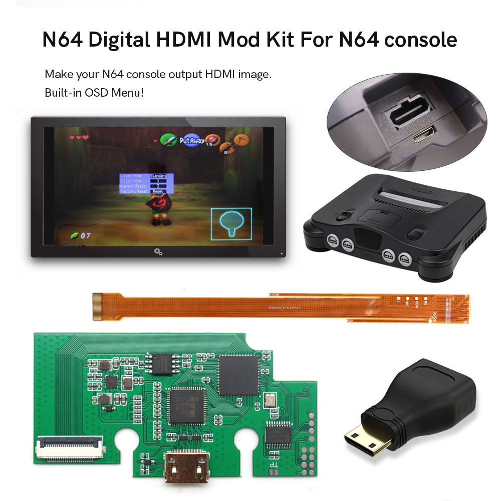 Amazon.com: HISPEEDIDO for N64 Digital HDMI Mod Kits Transfer Port