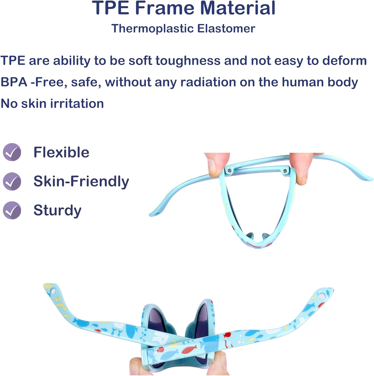 COCOSAND Flexible Baby Sunglasses with Strap Polarized UV Protection for Toddler Infant Newborn Boy Girl Age 0-24 Months - Image 3