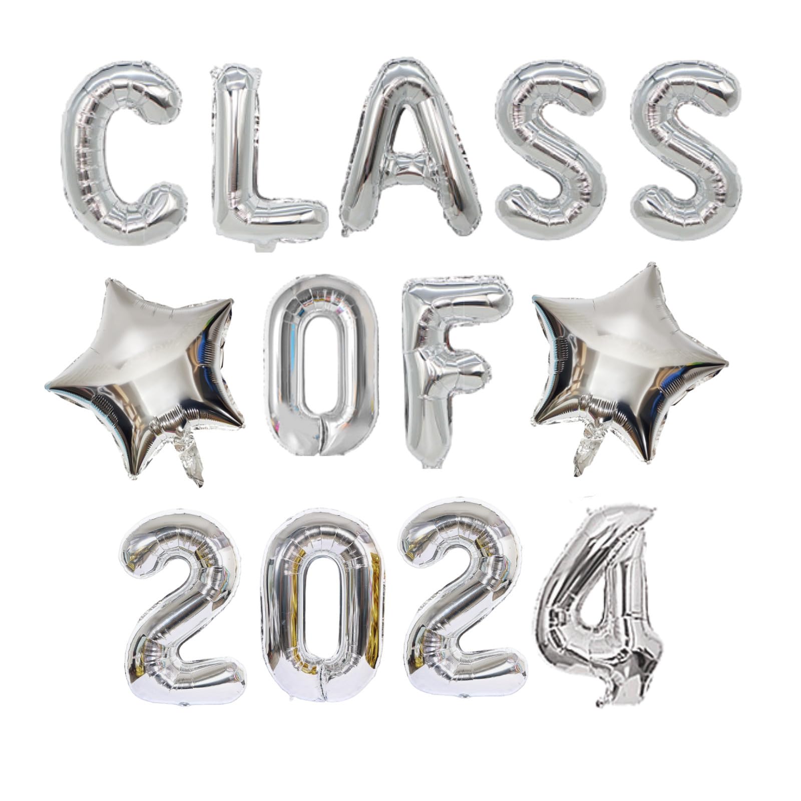 bng-bng Silver Class of 2026 Balloons Banner