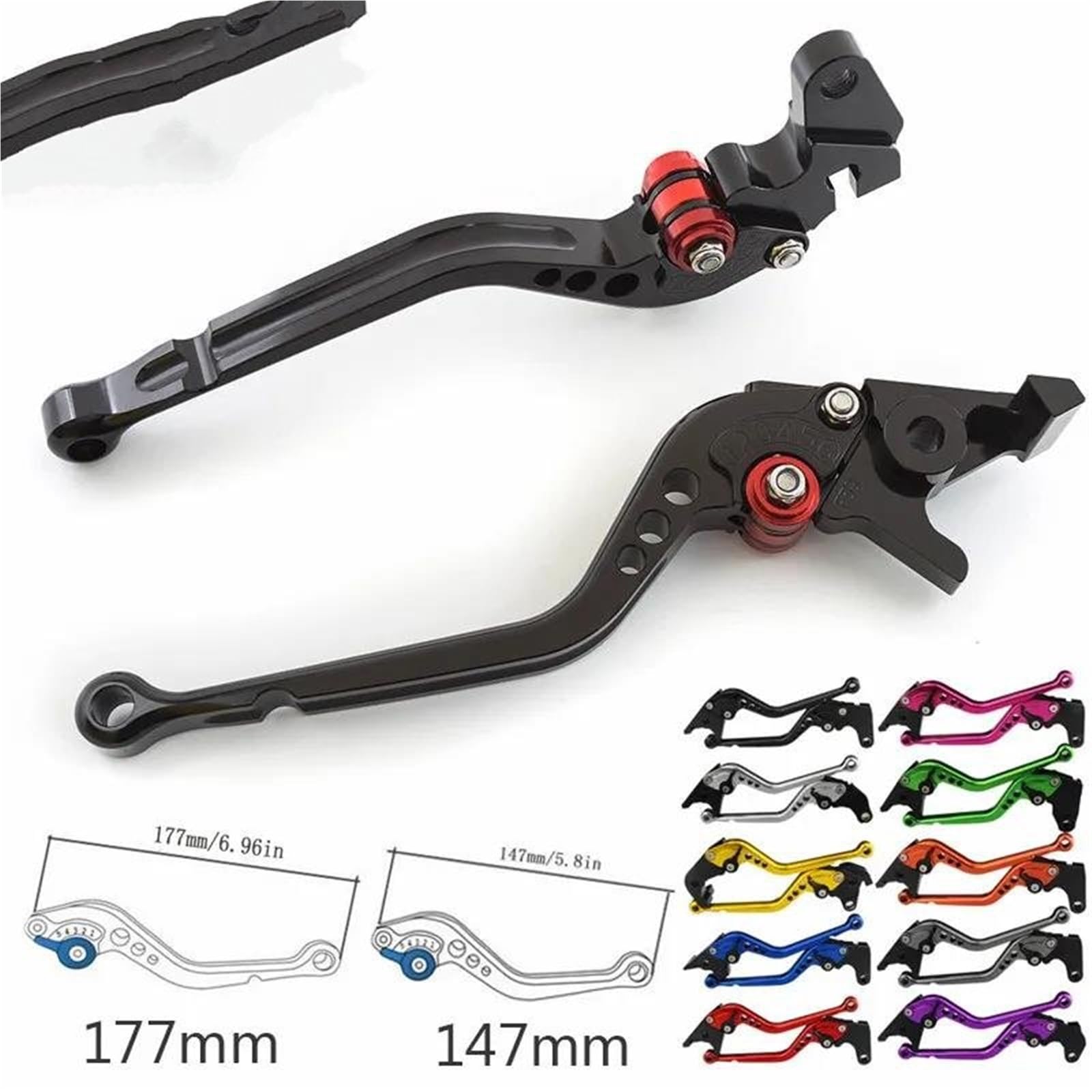Kupplungshebel Set Motorrad-Kupplungs- Und Bremshebel Für Yamaha FZ6-N FZ6-S FZ6N 2004-2010 CNC-Lenker Links Rechts Griff Bremshebel Motorrad(Blau,Lang)