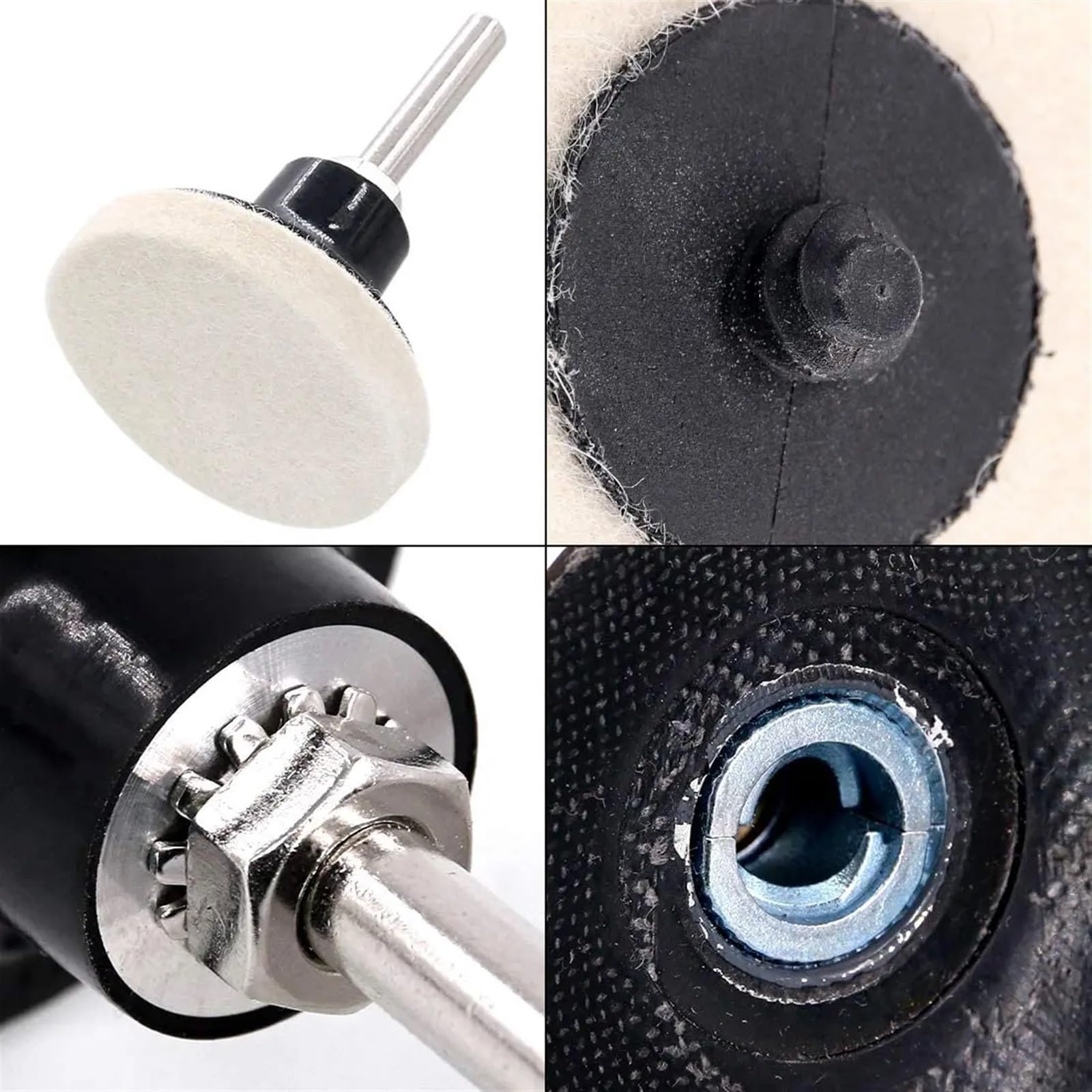 Dischi di lana per lucidatura 20 pz 2 "disco in tessuto di lana compressa for lucidatura tamponi for lucidatura ruote, supporto for disco 1/4" gambo for levigatrici lucidatrici automatiche per Lucidat