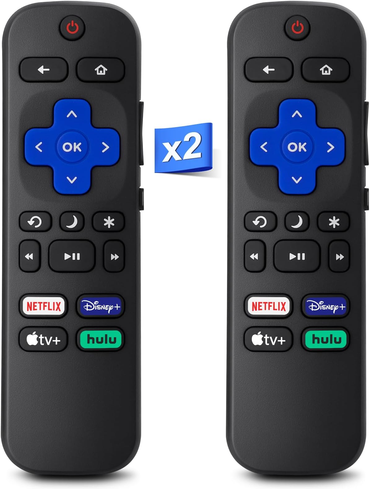 OMAIC Pack of 2 Replacement for Roku-TV-Remote, Compatible for TCL Rokuhisense Rokuonn Rokusharp Roku Series Smart Tvs (not for Stick and Box