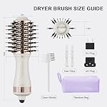 4-in-1 Brosse sèche-cheveux double tension de voyage, 2" Mini Chaud Air Brosse, coiffeur de voyage/Volumiseur/Straightener/Curler, 110-240V Brosse à sec européenne avec prise EU&UK 2 de pouce Mini Chaud Air Brosse, Styler de cheveux de voyage/Volumiseur/Straightener/Curl