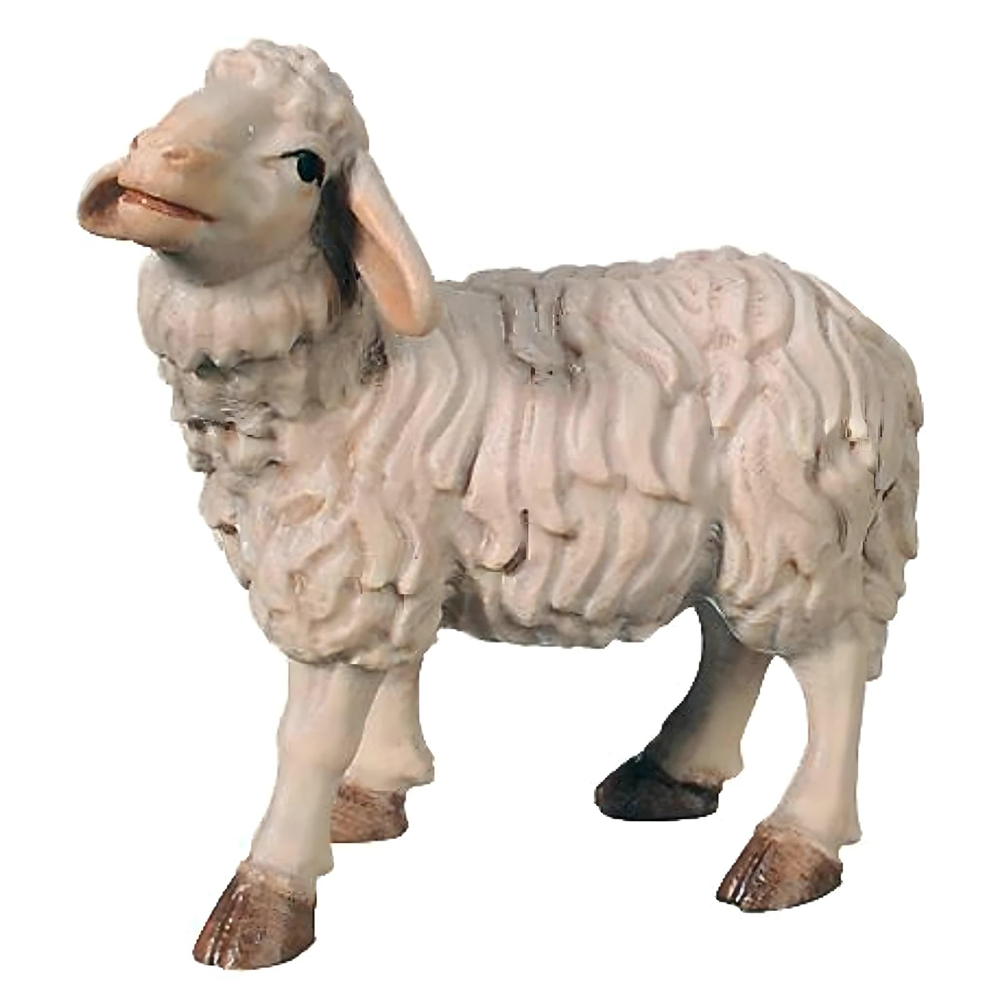 Dolfi | Sheep on the Way of Wood 8 cm | Natural Wood in Val Gardena | Nativity Scene and Nativity
