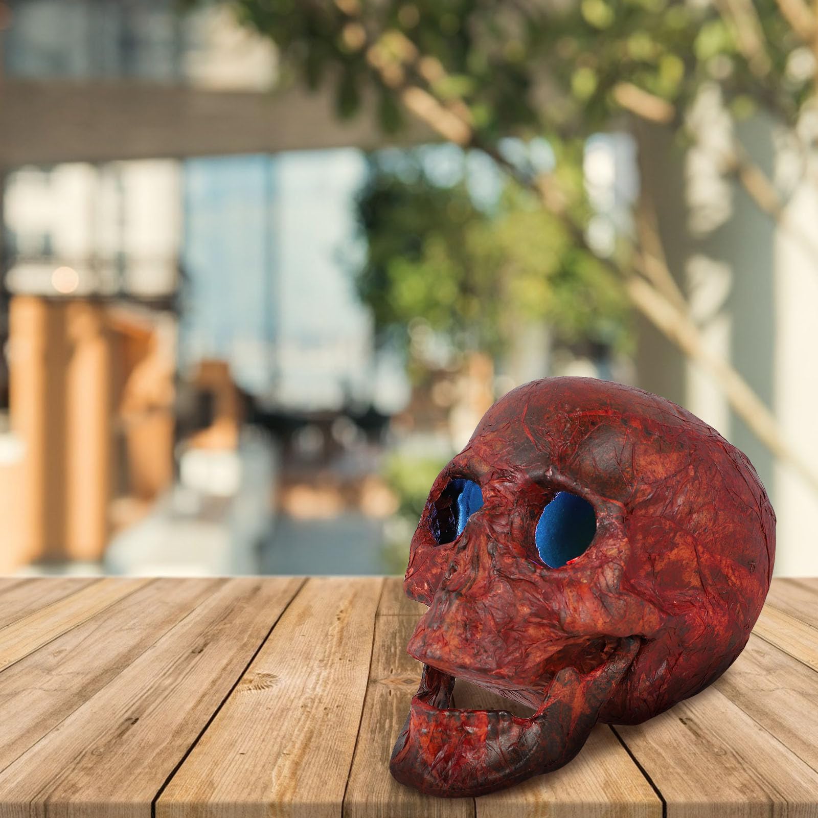 OSALADI 2 Pezzi Decorazione da Tavolo Halloween Teschio in Plastica Rossa Stile Horror Facile da Usare e Combinare per Addobbi Casa e Feste a Tema Halloween