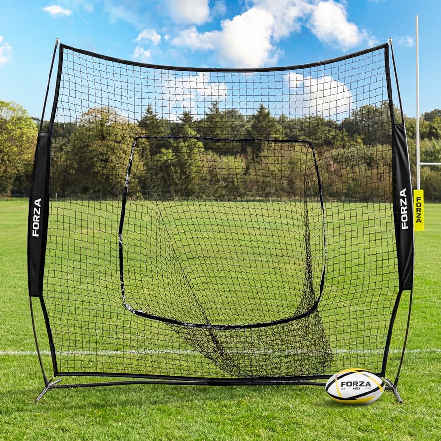 FORZA Siatka do przekazywania piłki do rugby – pomoc treningowa 2,1 m x 2,1 m