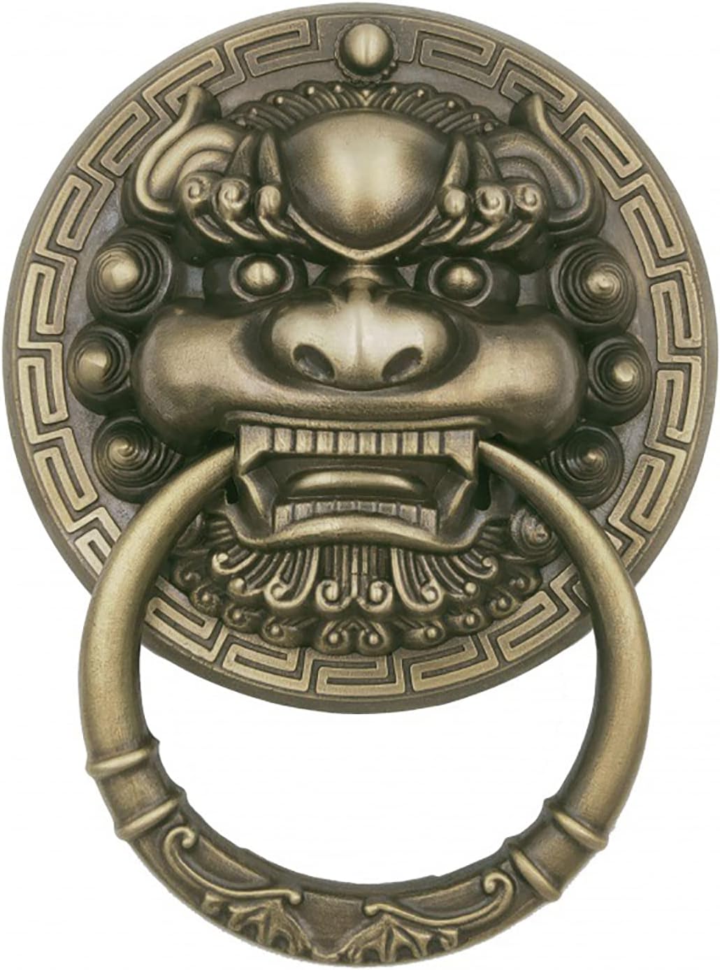 Brass Door Knocker, Animal Head Lion Head Antique Door Knocker Handle, Antique Bronze Finish, Strong Three-Dimensional Effect, Suitable As Front Door Drawer Wardrobe Chair Decoration Handle