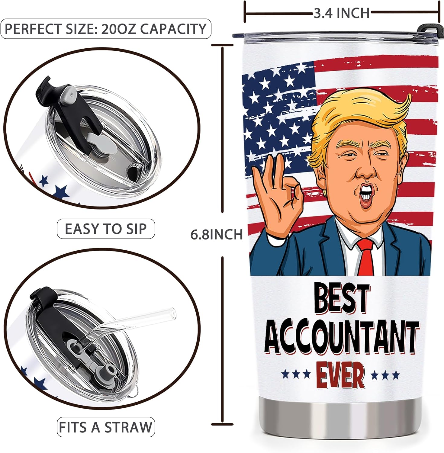 Accountant Gifts for Women Men, Accounting Gifts for Accountants - Funny Birthday Gifts for CPA Financial Advisors, 20 OZ Accountant Stainless Steel Insulated Travel Coffee Tumbler Cup - Image 4
