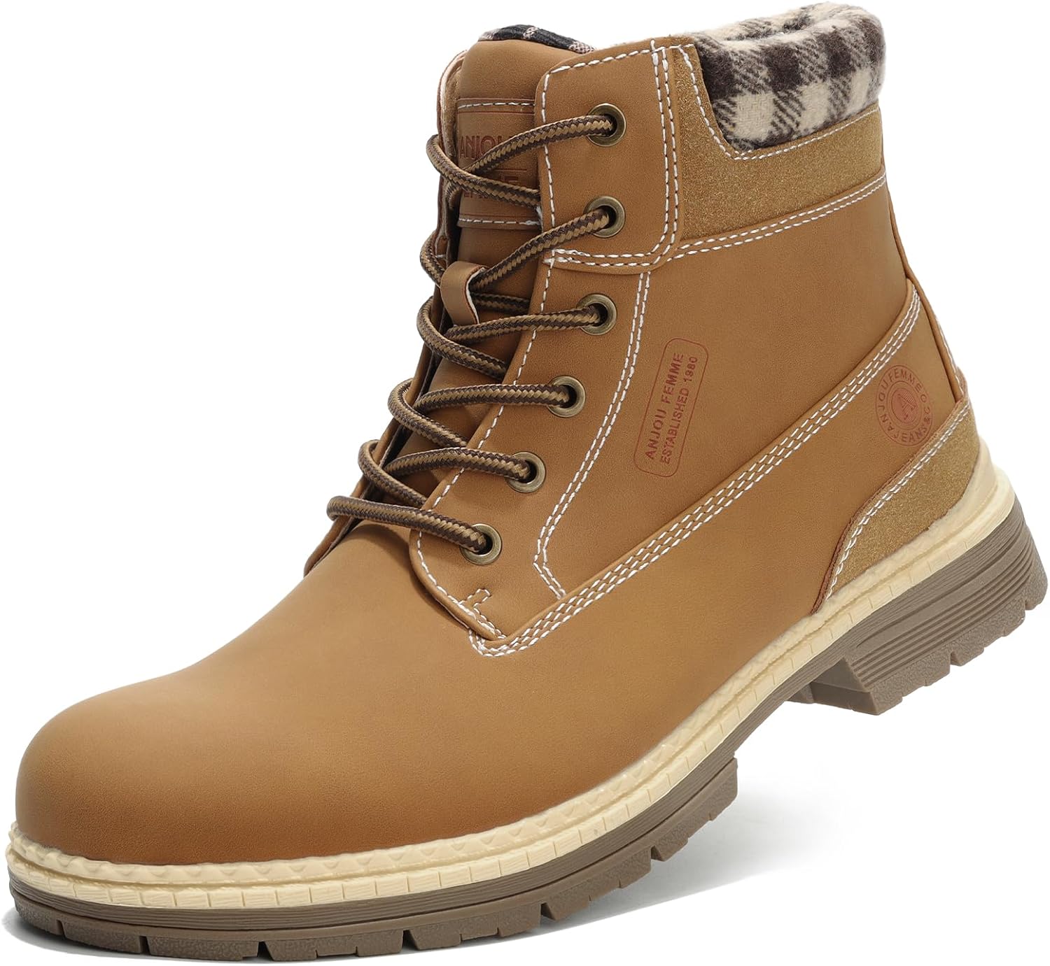 ANJOUFEMME Winter Hiking Boots Men Waterproof, Warm Work Trekking Boots for Men