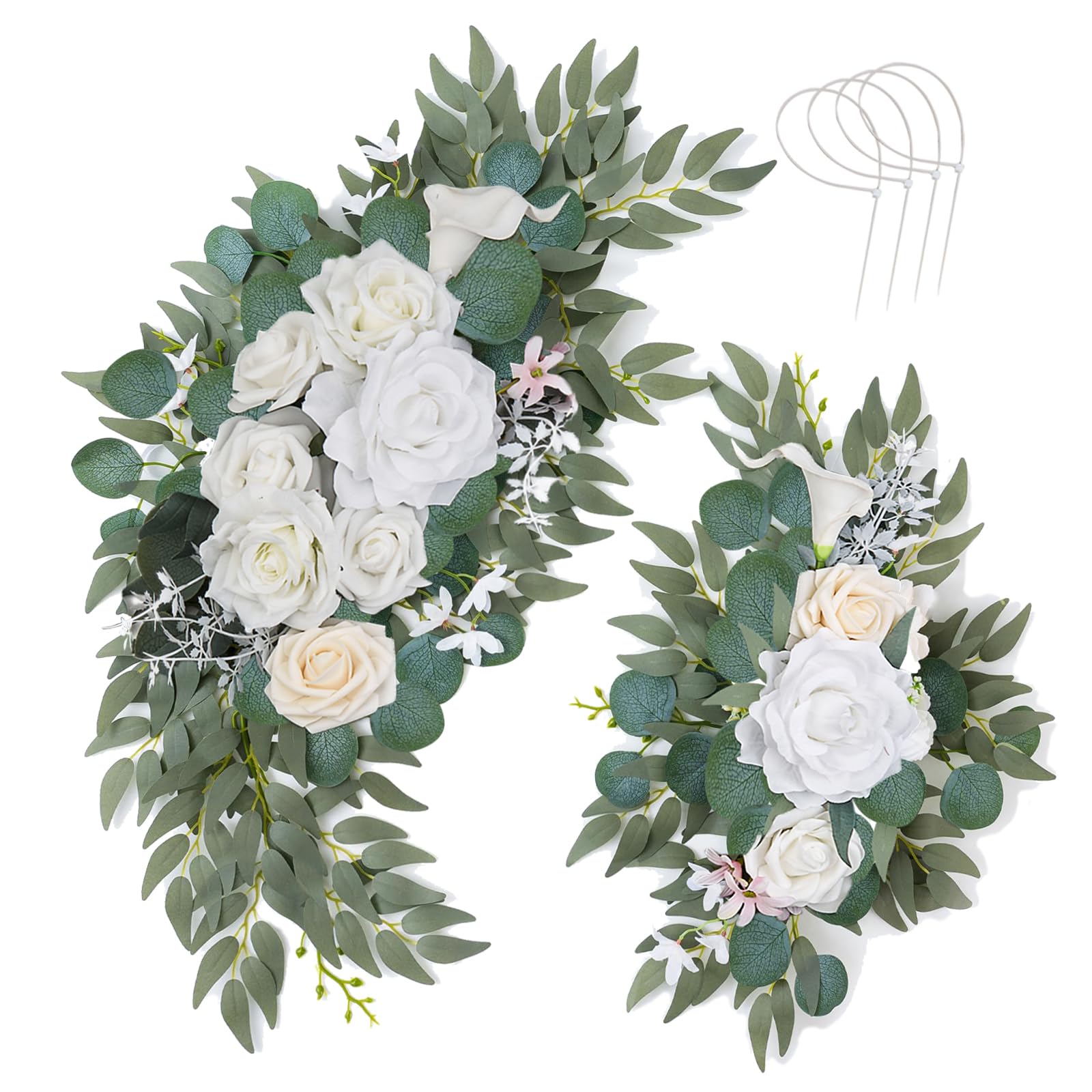 Artificial Wedding Arch Flowers Floral Swag Welcome Sign Ceremony Decor