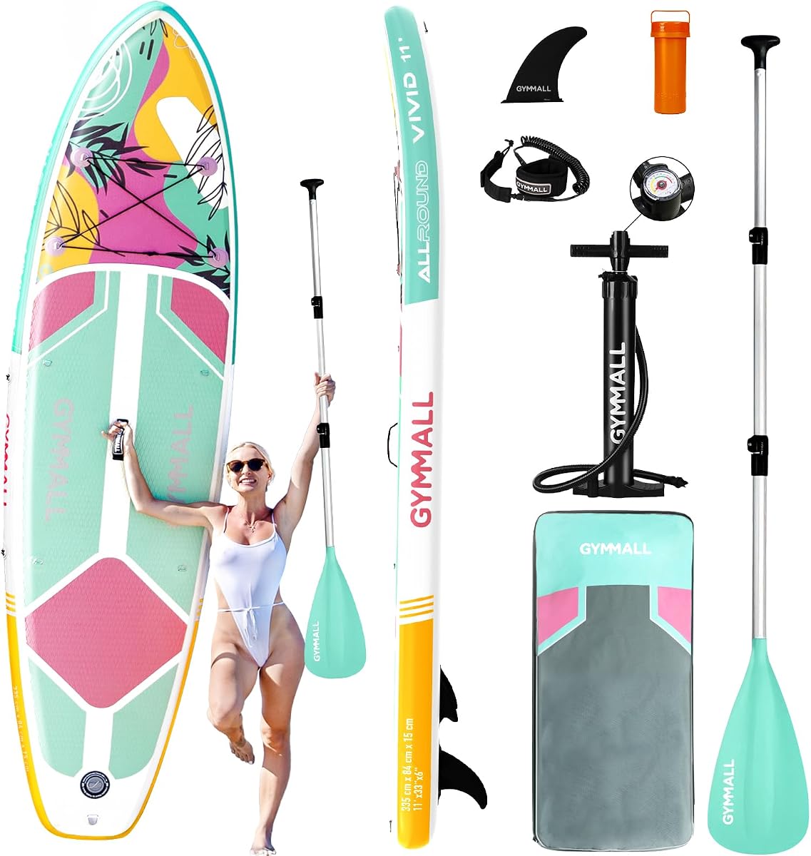 Paddle Board, Inflatable Stand Up SUP Paddle Boards for Adults & Youths of All Skill Levels, Wide & Non-Slip Deck Design Blow Up Paddleboards with Premium Accessories & Storage Bag