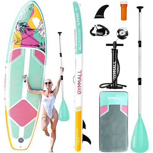 Paddle Board, Inflatable Stand Up SUP Paddle Boards for Adults & Youths of All Skill Levels, Wide & Non-Slip Deck Design Blow Up Paddleboards with Premium Accessories & Storage Bag