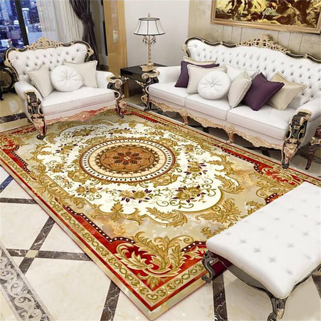 Tapis de salon résistant à l'humidité et lavable pour grand chien