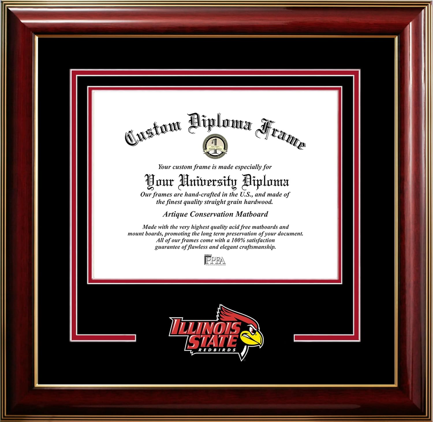 Illinois State Redbirds 10w x 8h Classic Spirit Logo Diploma Frame
