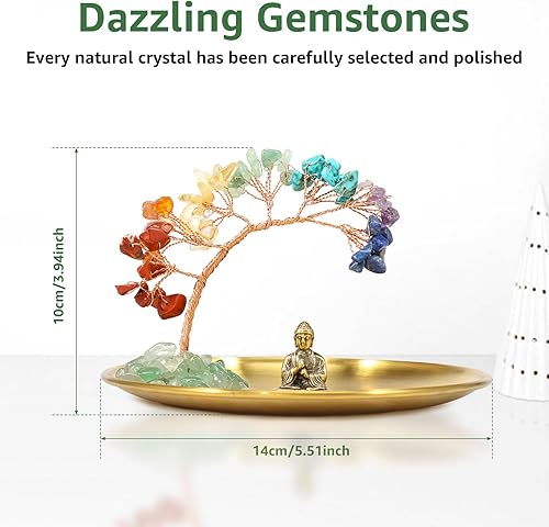 Miniatura 5 de Árbol de chakras, decoración de Buda, estatua de Buda con árbol de cristal, equilibrio energético, árbol de la vida, hecho a mano, estatua de Buda y