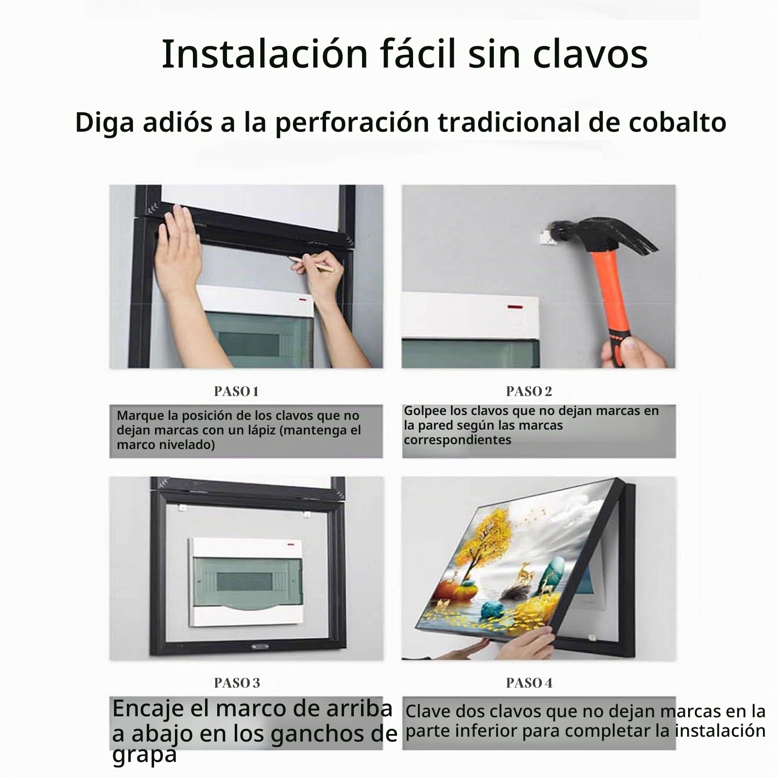 Pintura Decorativa Caja de Contadores Marco Negro Cuadro Para Tapar Cuadro Electrico Pintura Colgante Sala de Estar(B,45x55cm)