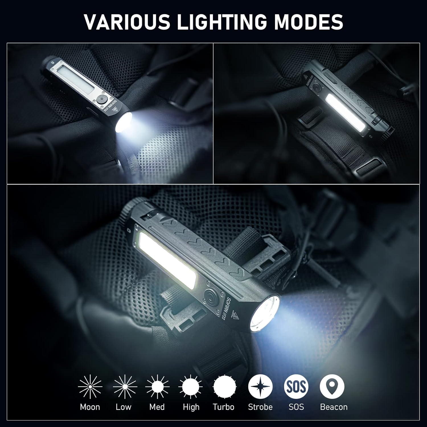 CSTEBOKE Sofirn IF23 IF24, Rechargeable Flashlights, Powerful Flashlights for Home, Flashlight for Emergency, LED Flashlights Rechargeable, High Lumens Strong Flashlight