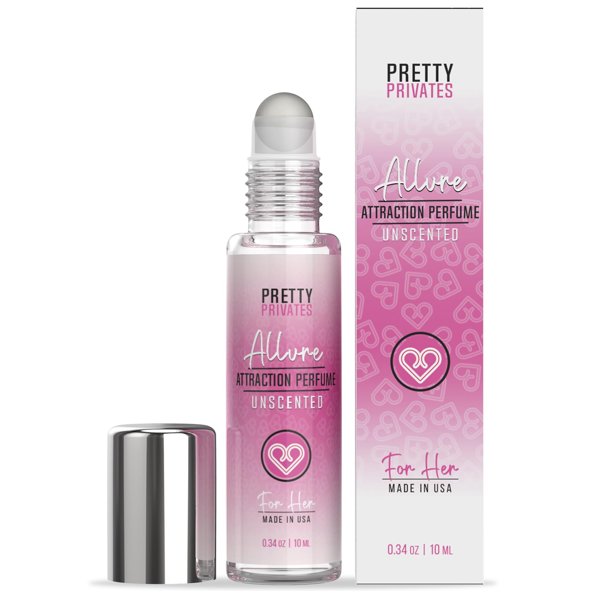 Pretty Privates Allure Unscented Pheromone Perfume For Women To Attract Men - With Pure Pheromones to Enhanced Scents and Blend With Your Signature Fragrance - 0.34 oz (10 ml)