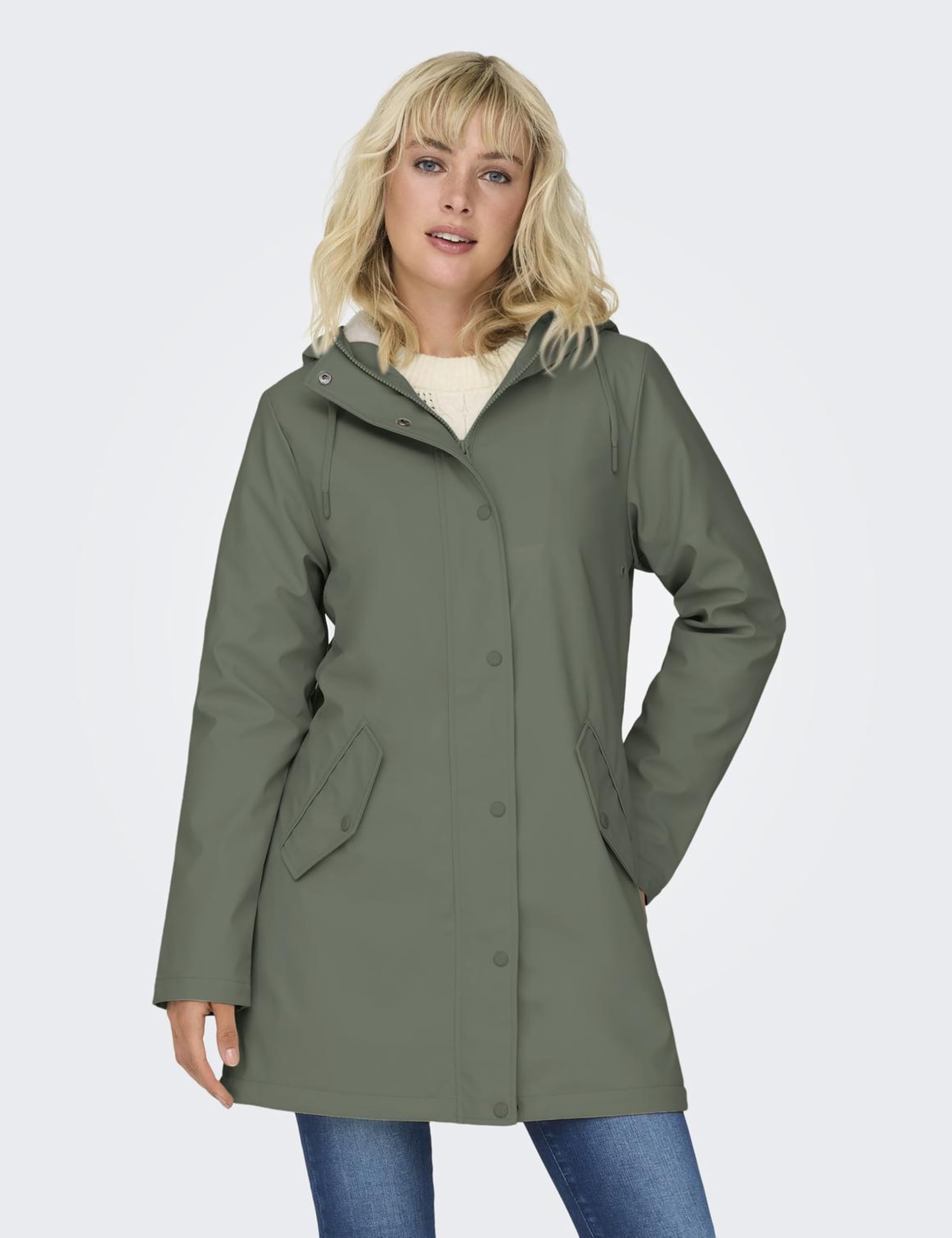 ONLY Raincoat Rain Jacket with Teddy Lining