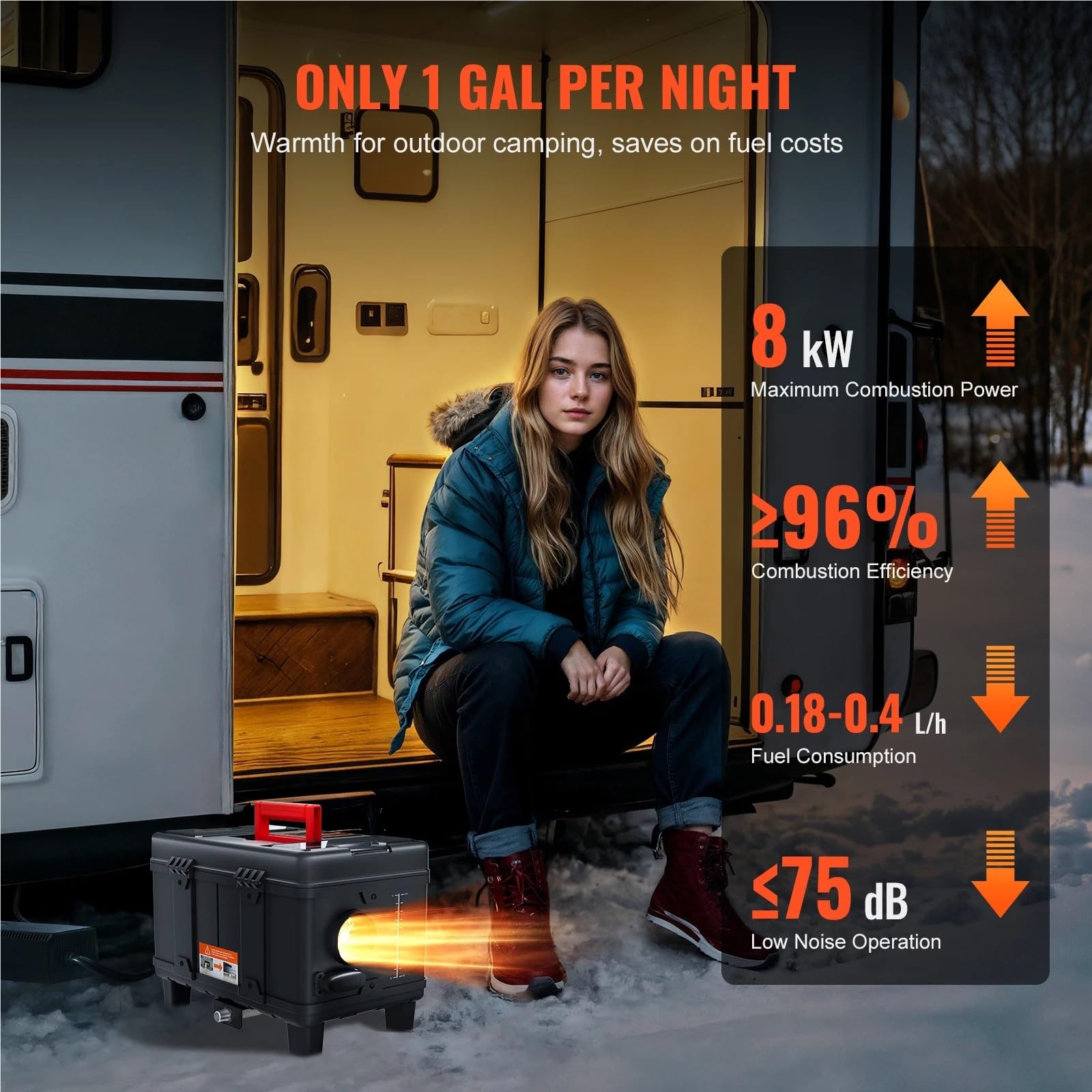 Ogrzewacz samochodowy 8 kW 12 V/24 V, wielofunkcyjny, nagrzewnica powietrza na olej napędowy, ogrzewanie postojowe CO, pojazdy i garaż