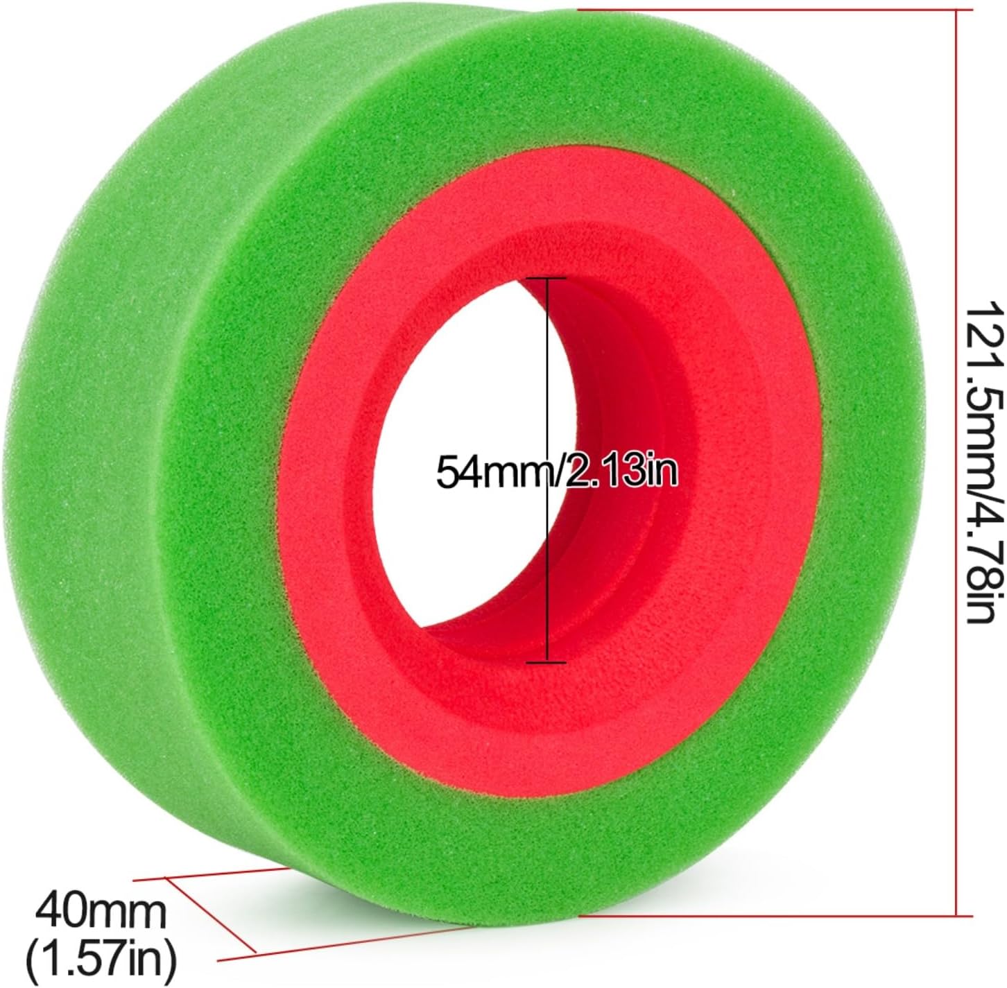 1.9 Tire Foam,4PCS 1.9" Dual Stage Closed Cell Inner Soft Outer Foam Inserts for 1/10 Scale RC Crawler Axial SCX10 90046 TRX4 Rock Crawler Tires 120mm