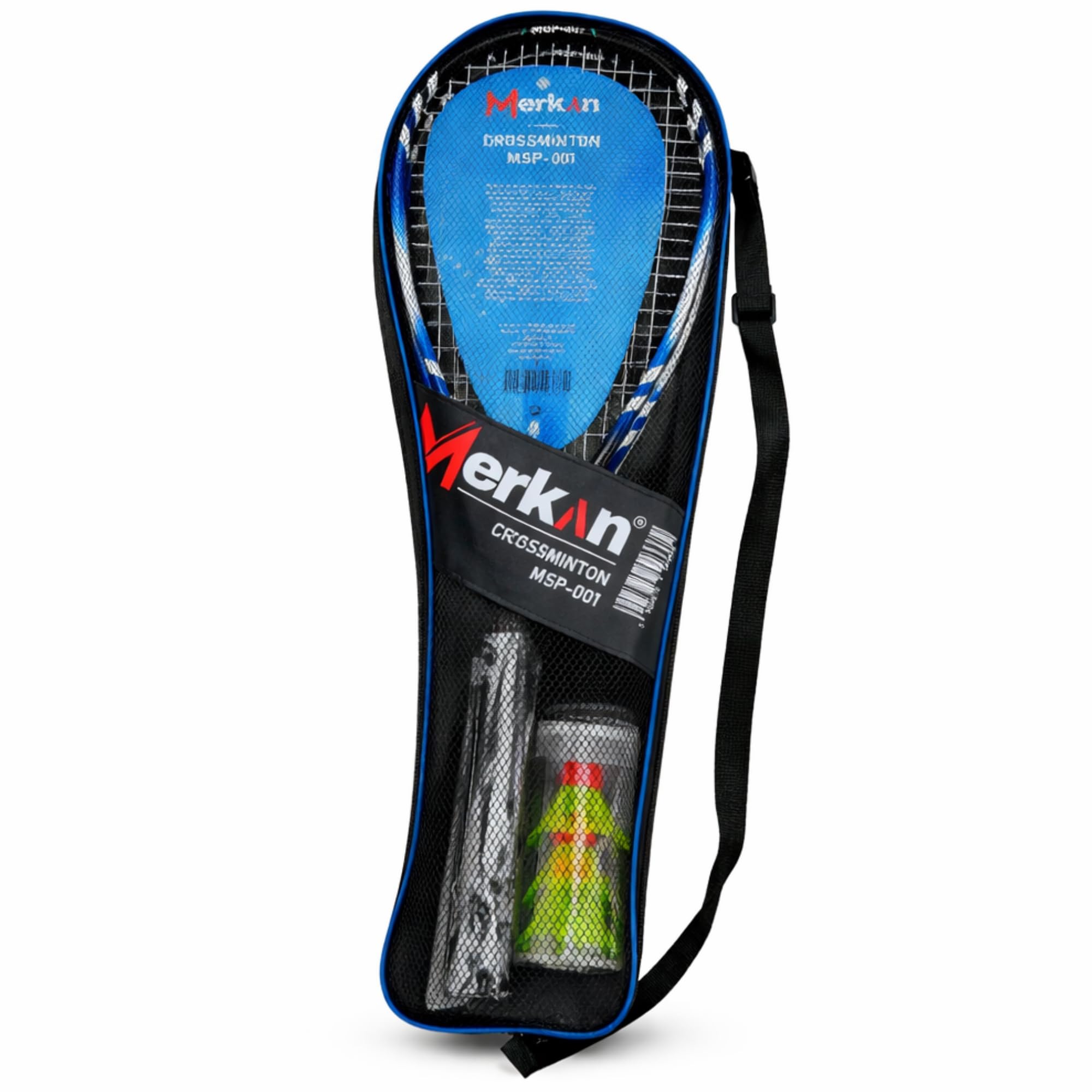 Speed-Badminton Set, 2 handliche Aluminiumschläger, Länge 58,9 cm, ideal geeignet für stabiles und schnelles Spielen, hochwertige Tasche (MSP-001)