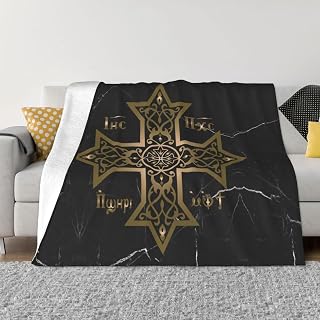 Coptic Orthodox Cross Sofa Blanket Ultra-Soft Micro Fleece Blanket Suitable for Sofa Bedroom Outdoor 60"x50"